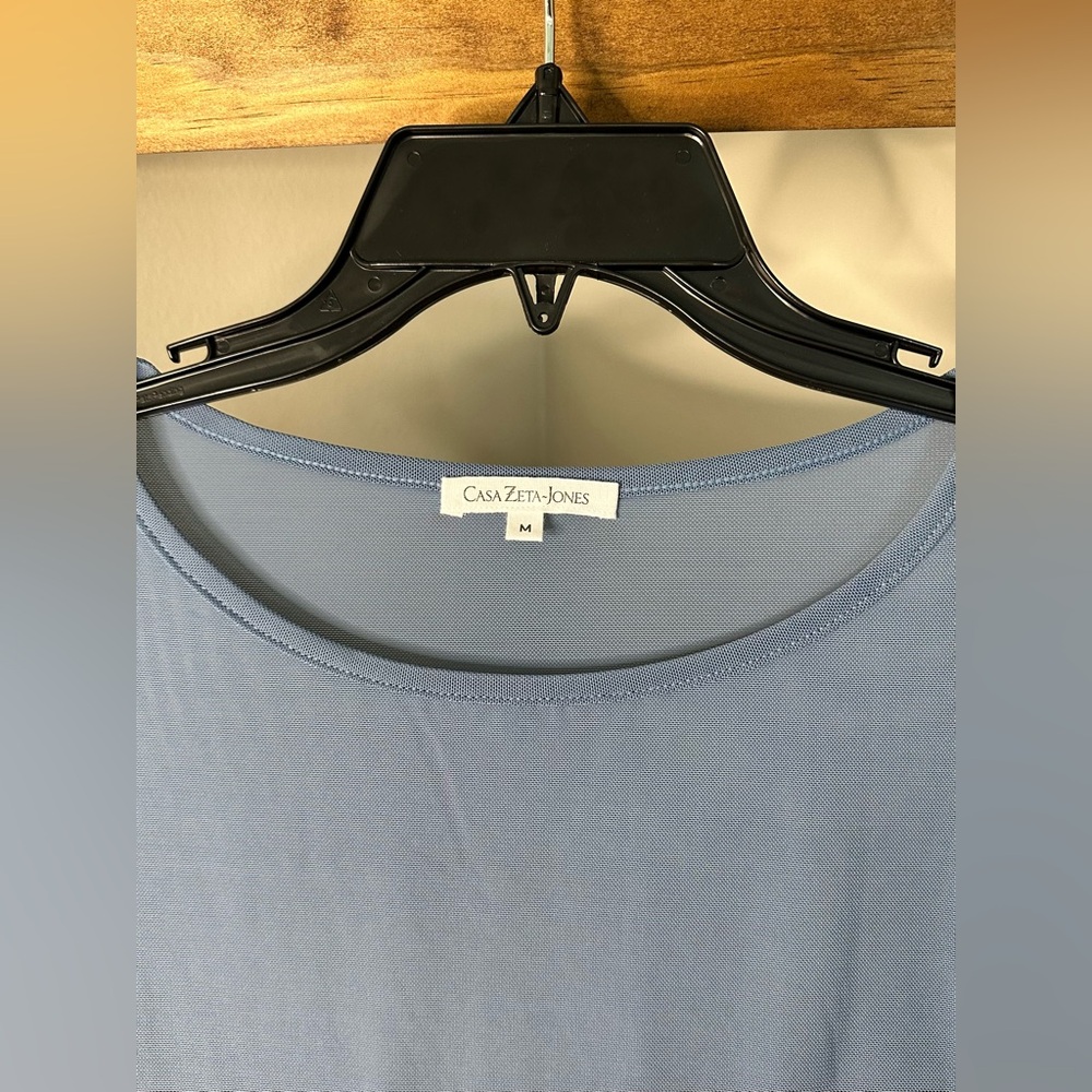 Blue Ruffled Women’s Blouse - Picture 4 of 5